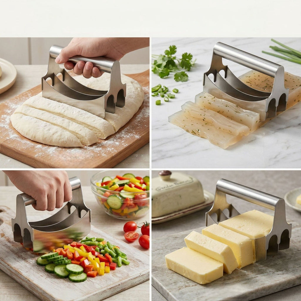 1 Pack Stainless Steel Rocking Chopper, Kitchen Tool for Cutting Herbs, Vegetables, and Food Prep - Image 3
