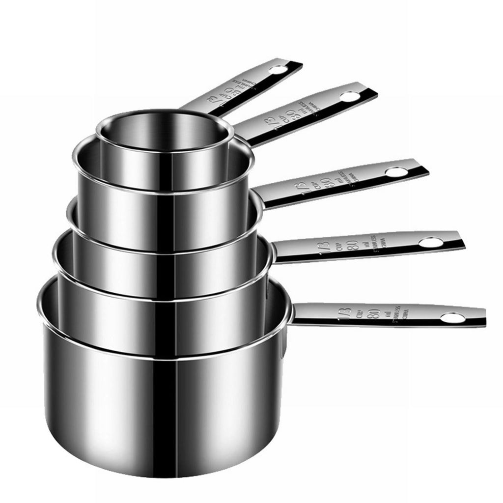 Curated Selection Premium 5 Piece Stainless Measuring Cup Set Accurate Kitchen Cooking Tools for Precise Liquid and D... - Image 2