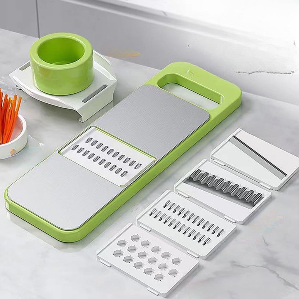 JASKFLY Multifunctional Grater with Five Cutting Tools Round Vegetable Chopper and Food Chopper with Convenient Container for Easy Food Prep - Image 4