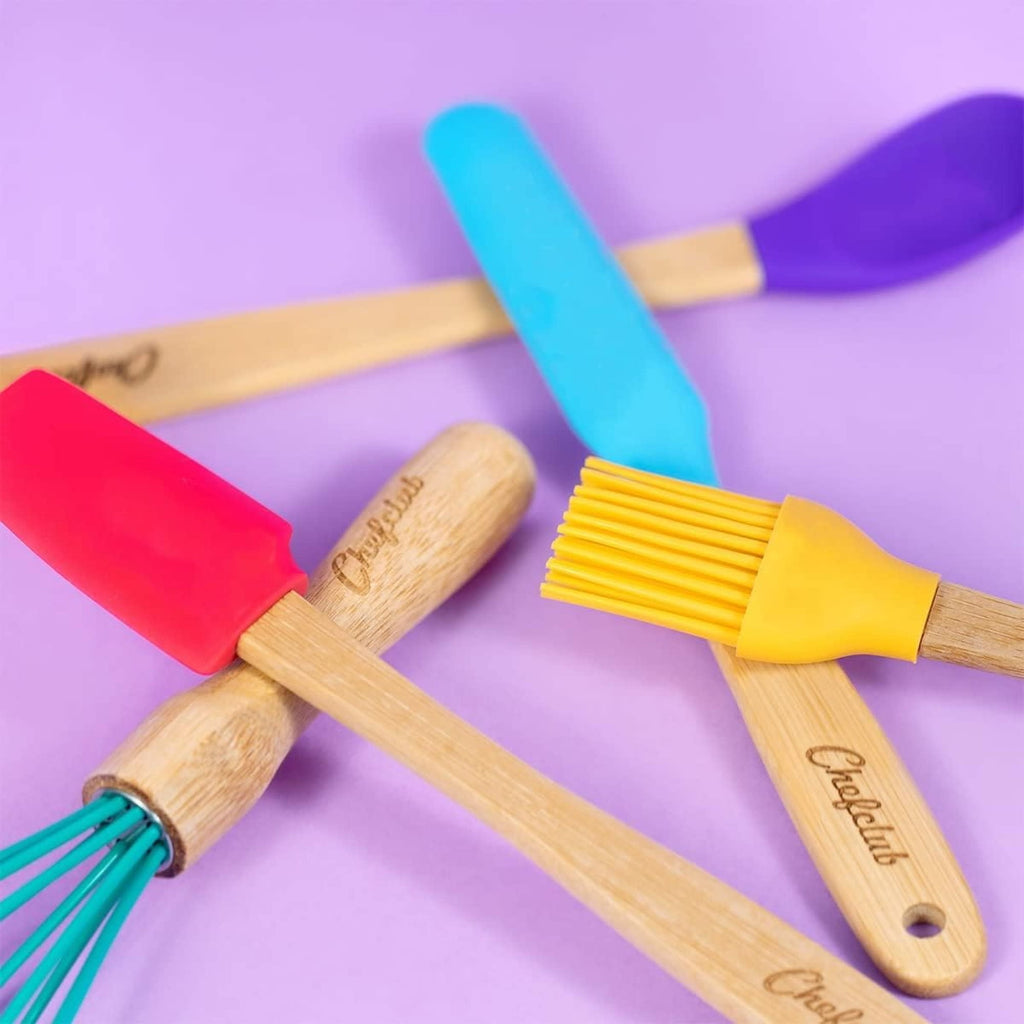 Chefclub Kids Cooking 5-Piece Utensils Set Heat Resistant Non Stick Silicone for Kids and Beginner Cooking, Kitchen & Cookware Gadgets - Coo - Image 6