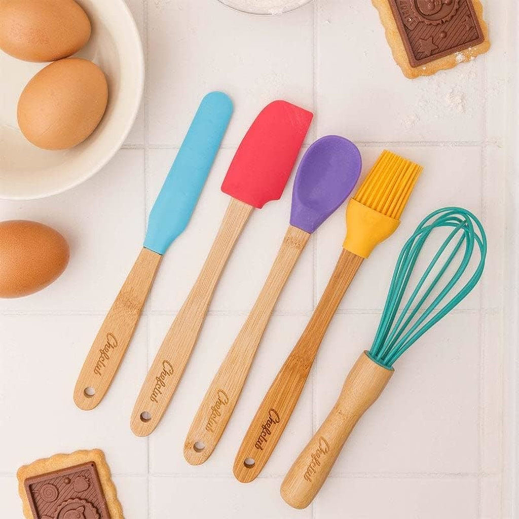 Chefclub Kids Cooking 5-Piece Utensils Set Heat Resistant Non Stick Silicone for Kids and Beginner Cooking, Kitchen & Cookware Gadgets - Coo - Image 4
