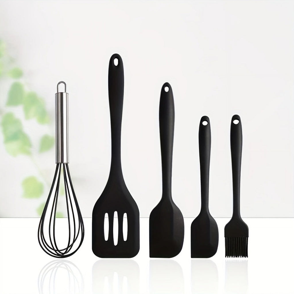 5-Piece Heat-Resistant Silicone Utensil Set - Durable, Easy-Clean Kitchen Tools for Modern Chefs - Image 4