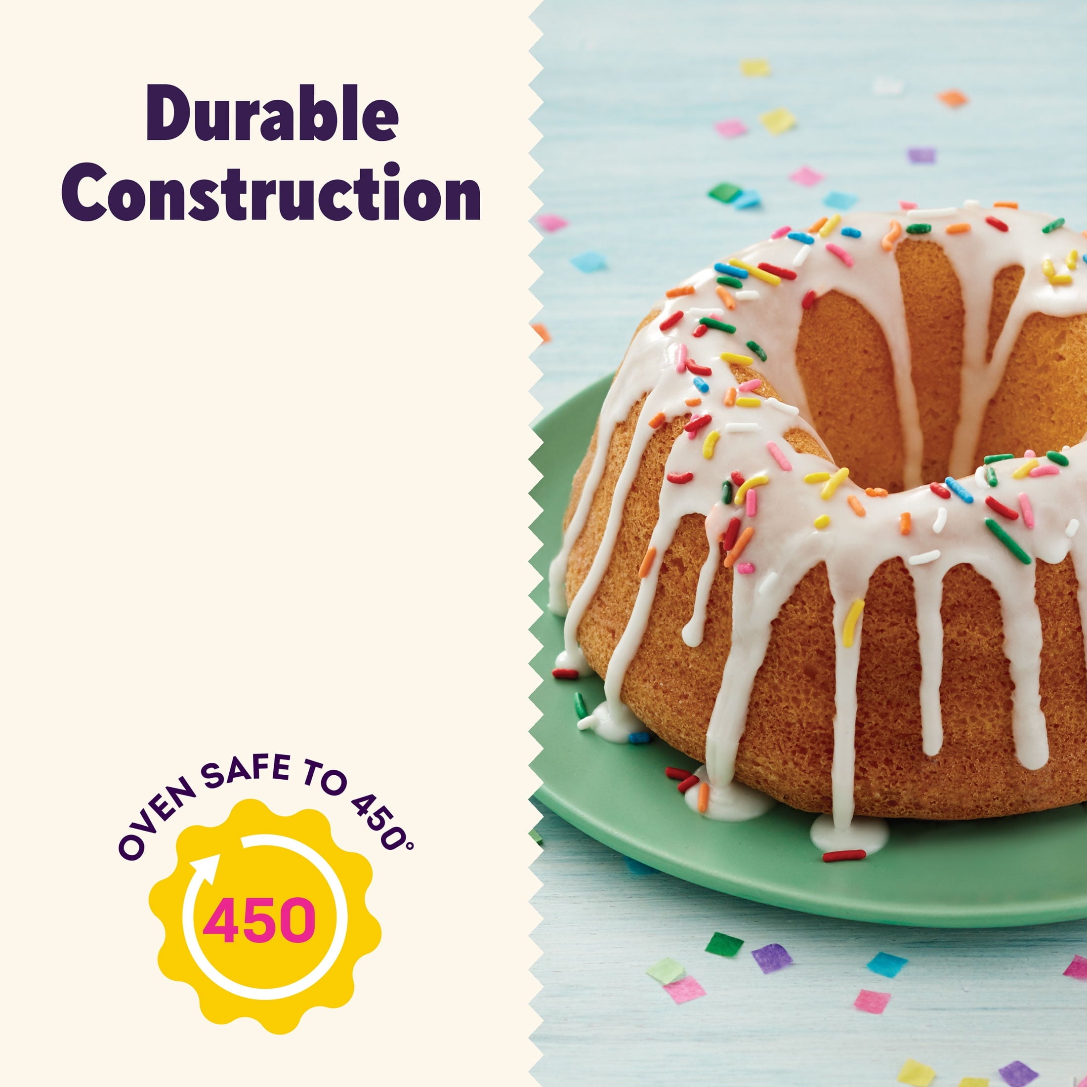 Everyday Non-Stick Bundt Cake Pan 9.51" Fluted Tube Baking Pan, Packaging May Vary - Image 5