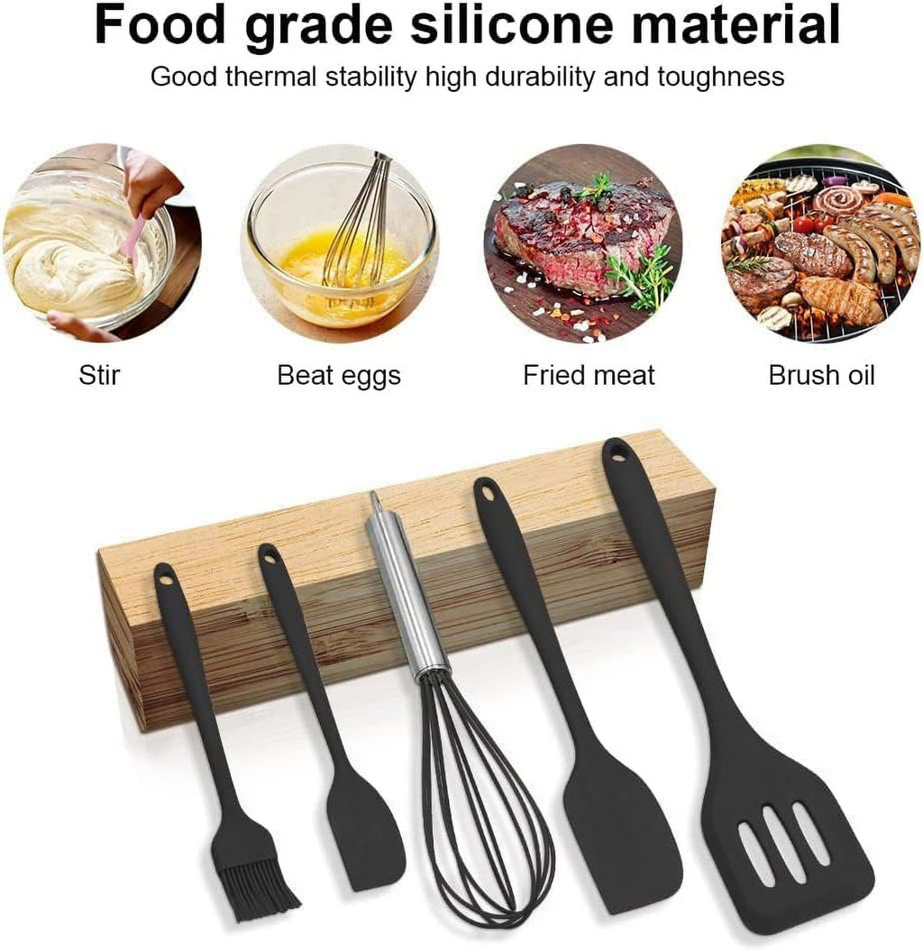 5Pcs/Set Silicone Kitchen Utensil Set - Heat Resistant Spatulas, Whisk, Brush,Scraper -Cooking Tools - Image 5