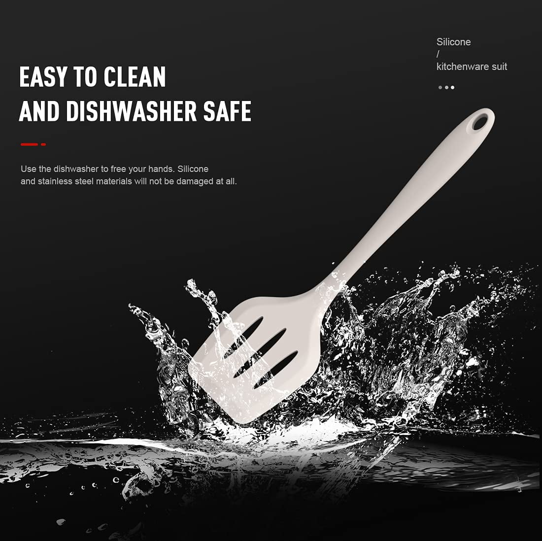 Silicone Cooking Utensils Set - 446°F Heat Resistant Kitchen Utensils,Spatula Sets,Turner Tongs,Spoon,Kitchen Utensil Gadgets Tools Set for - Image 3
