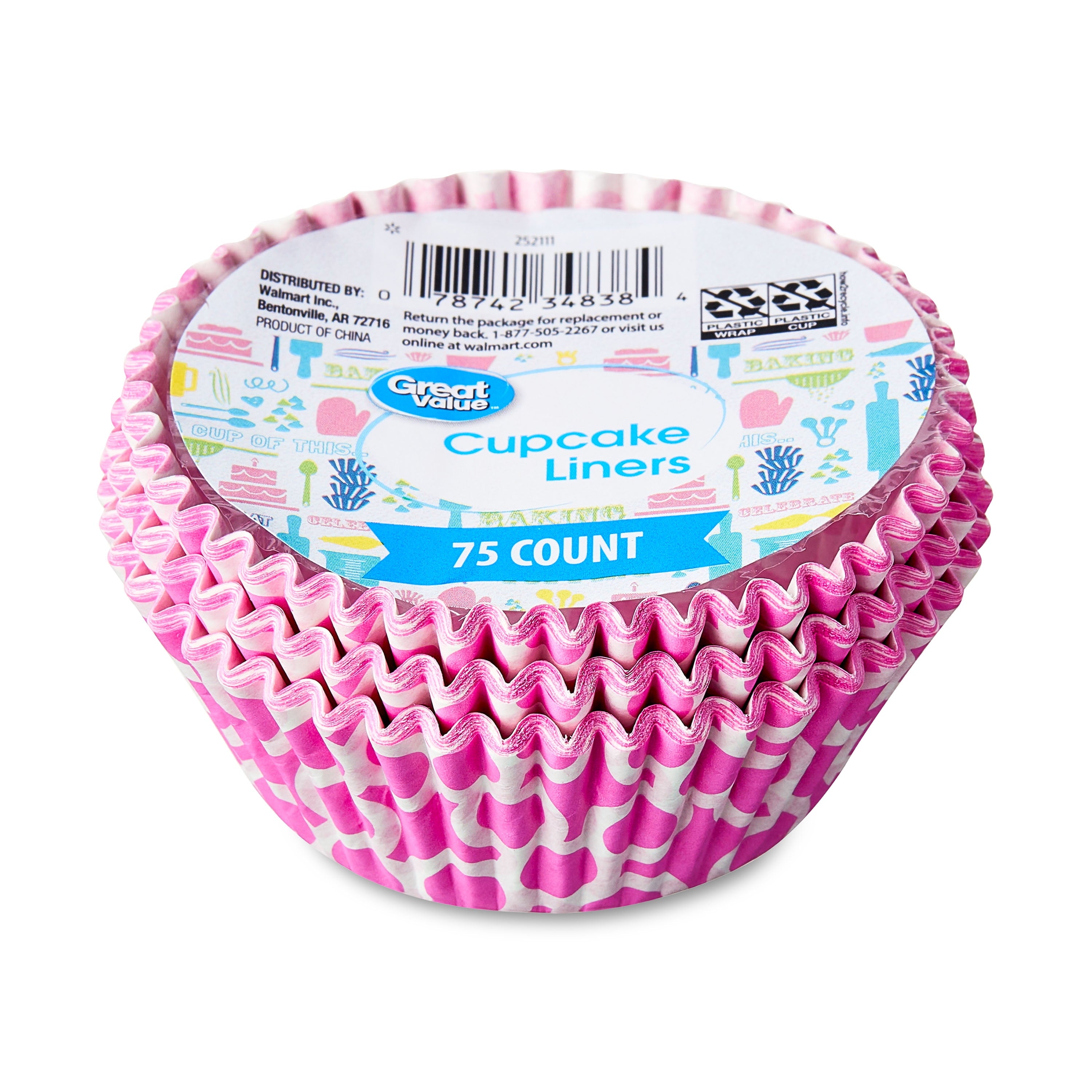 Great Value Cupcake Liners, Pink, 75 Count - Image 5
