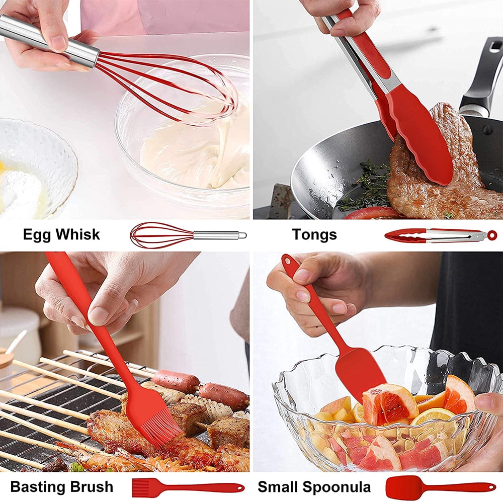 14 Pcs Cooking Utensils Set with Holder, Heat Resistant Silicone Kitchen Cookware Utensils Set, Kitchen Cooking Tools... - Image 2