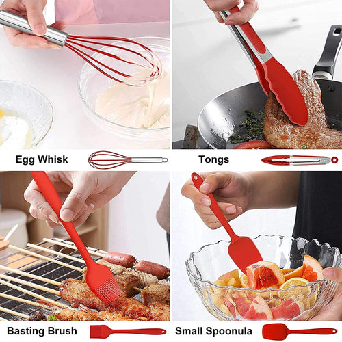 14 Pcs Cooking Utensils Set with Holder, Heat Resistant Silicone Kitchen Cookware Utensils Set, Kitchen Cooking Tools... - Image 2