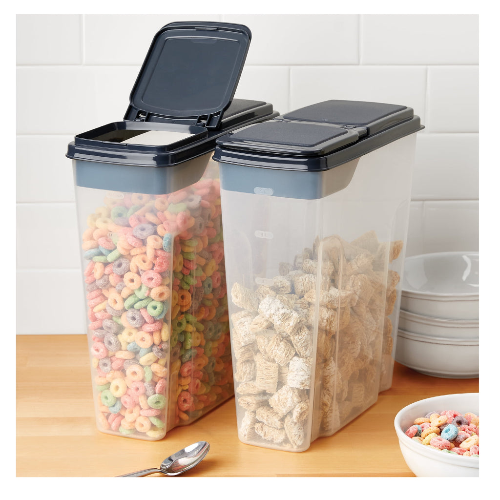 2-Pack Plastic Cereal Keeper Storage Containers, Kitchen Pantry Organizer Canisters for Cereal and Dry Food Storage, ... - Image 6