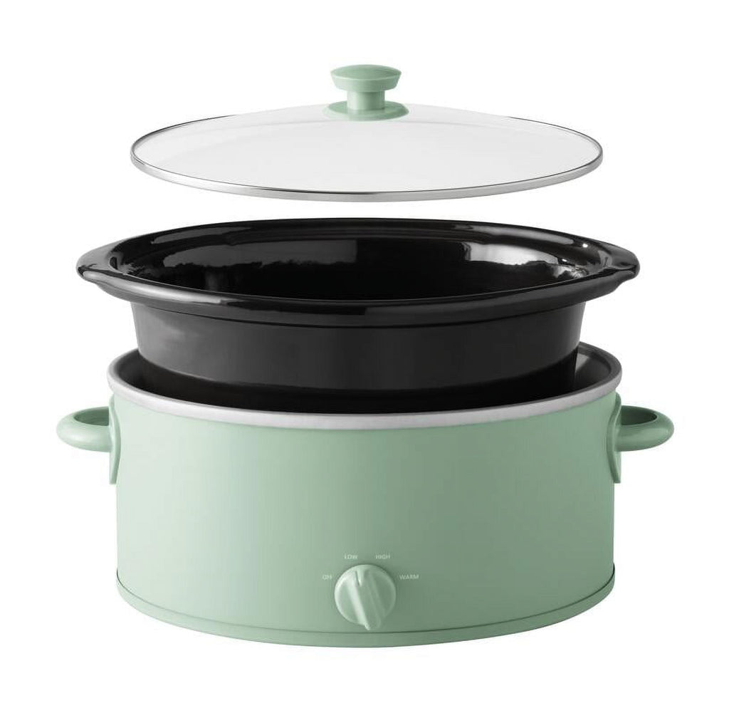 Mainstays 6 Quart Manual Slow Cooker, Green Sage - Image 4