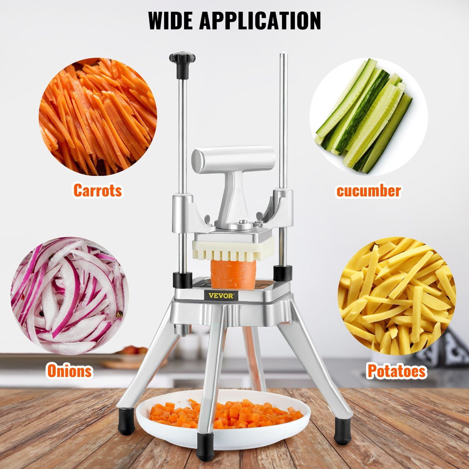 Kattex Commercial Vegetable Fruit Chopper - Heavy Duty 1/4" Stainless Steel Blade, Professional Food Dicer & Onion Slicer for Tomato, Pepper - Image 2