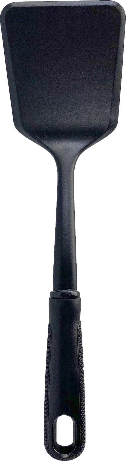 (8 pack) Solid Kitchen Turner, Nylon, Black, Diamond Pattern Handle - Image 2