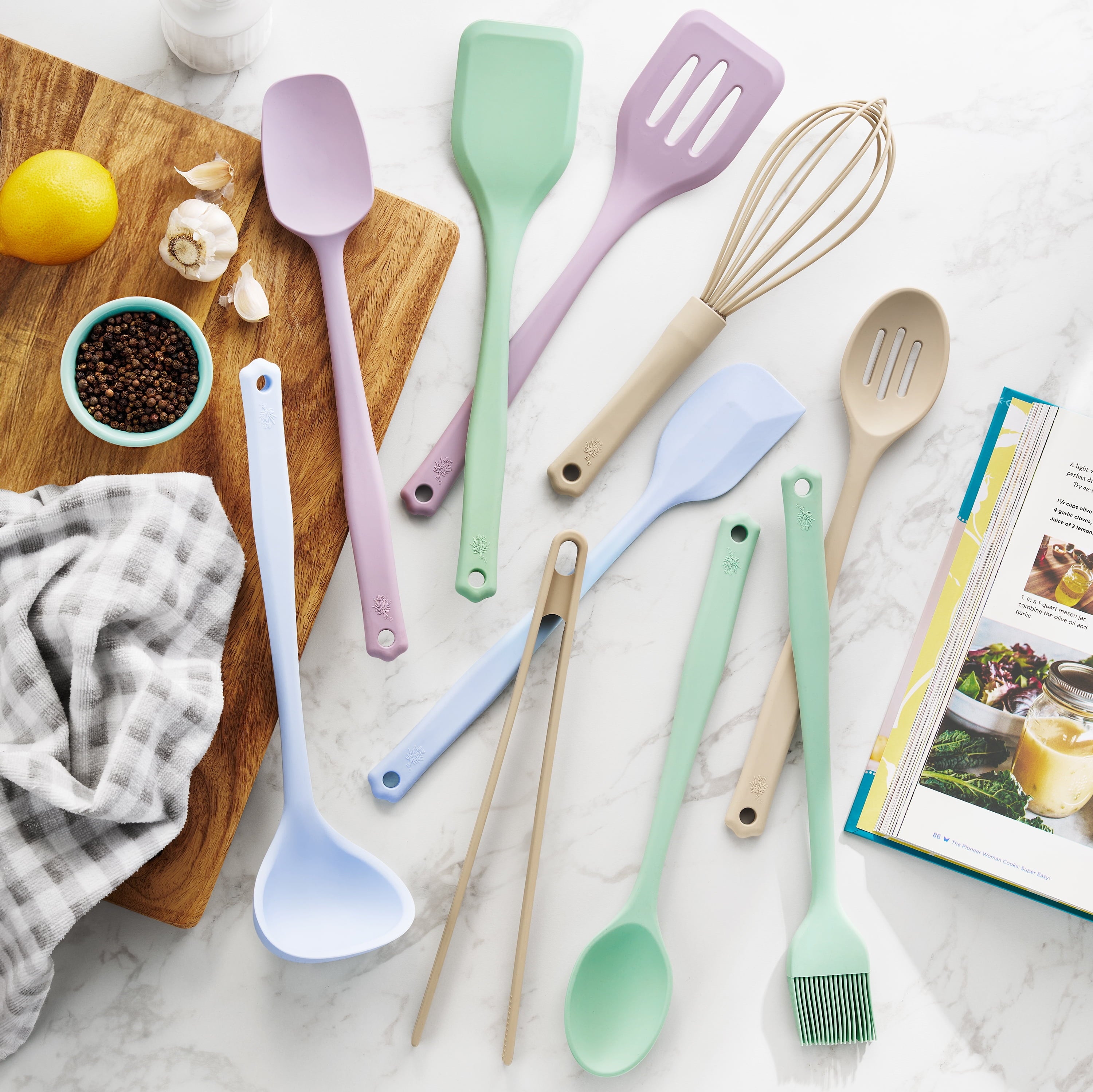 The Pioneer Woman 10-Piece Silicone Cooking Utensils Set, Multicolor - Image 3