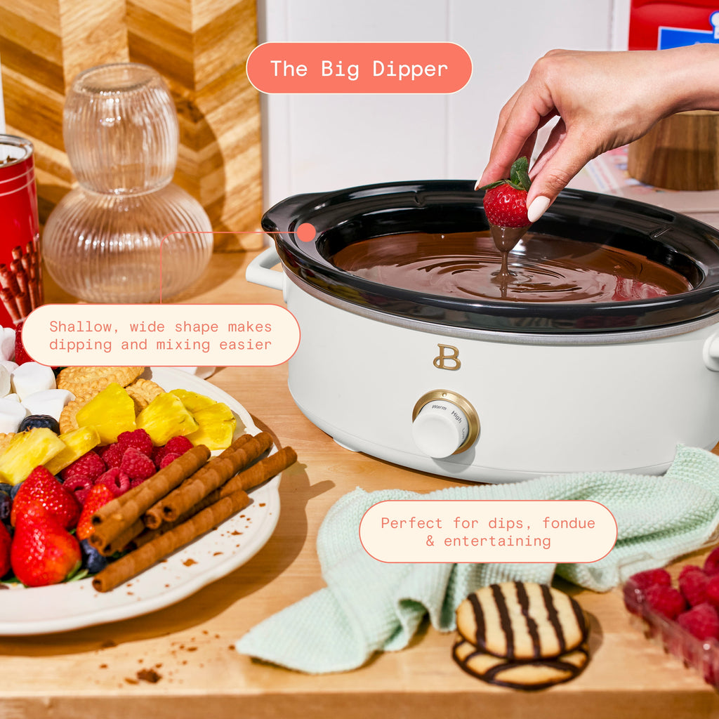 Beautiful 2.5 Qt Dip and Serve Manual Slow Cooker, White Icing by Drew Barrymore - Image 3