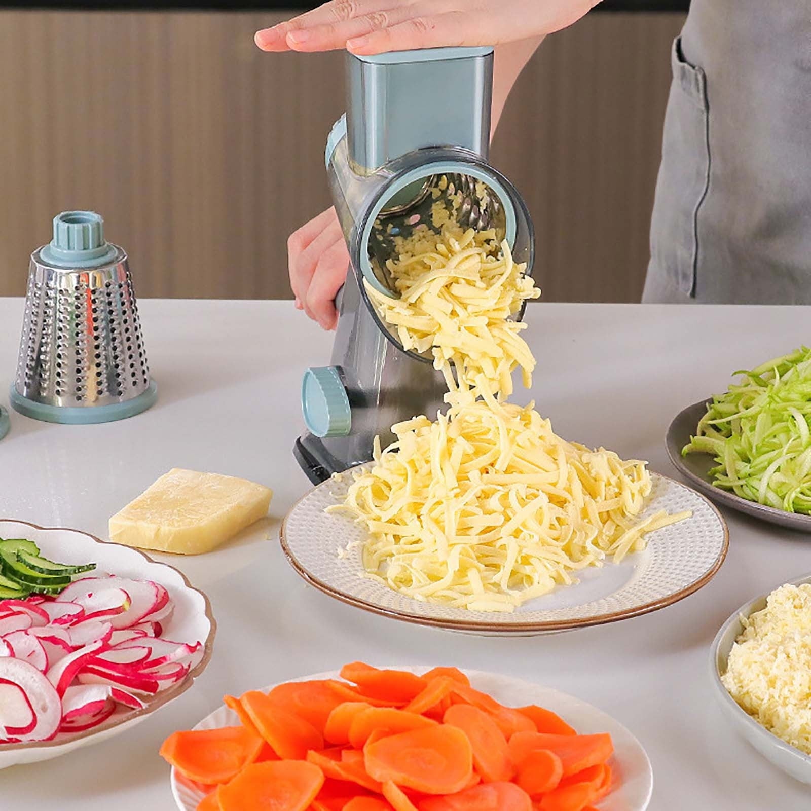 1 Pcs Multifunctional Hand Crank Vegetable Cutter Kitchen Gadget for Slicing Dicing Efficient Food Prep Essential Hom... - Image 5