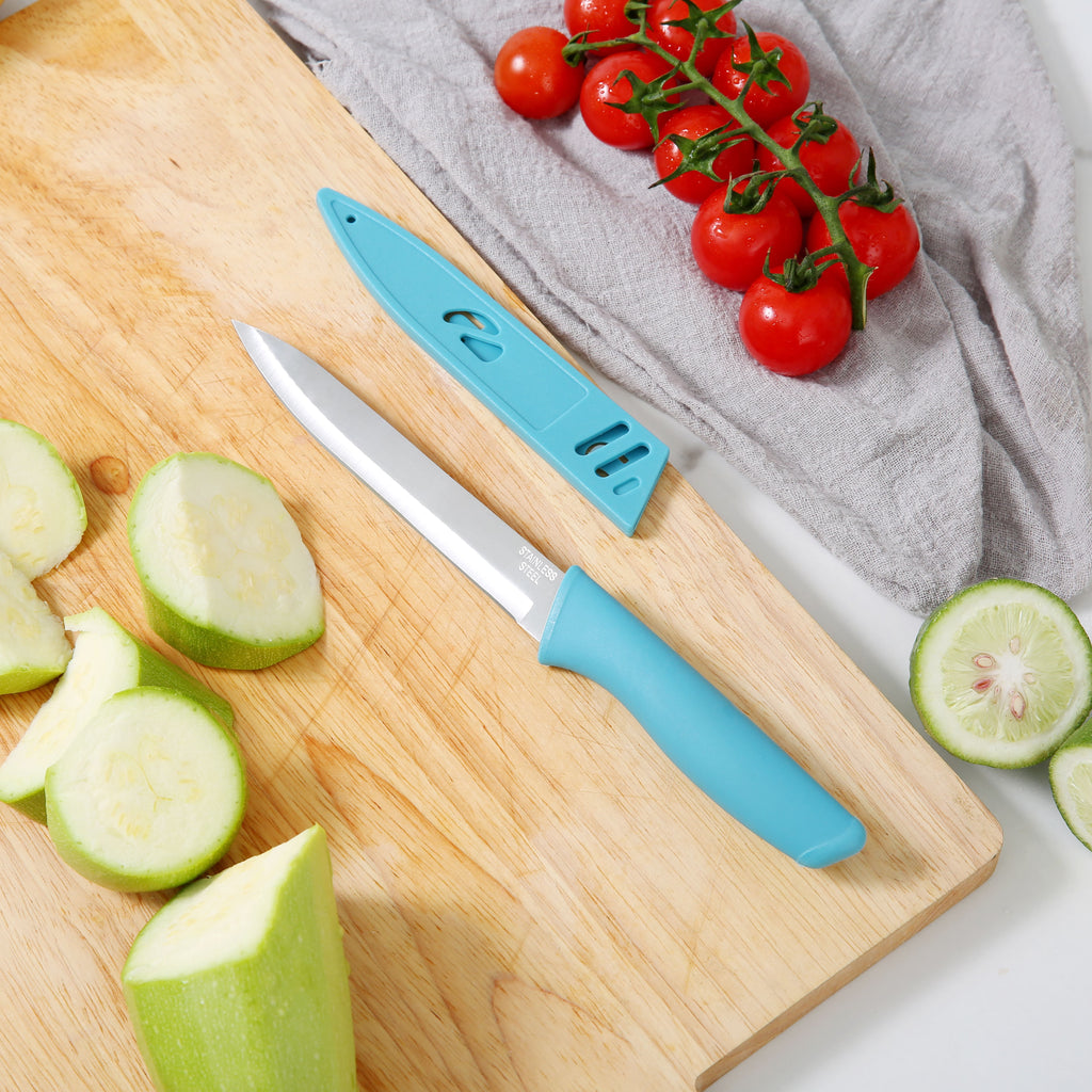 3 Piece Stainless Steel Color Knife Set with Ergonomic Soft Grip Handles - Image 4