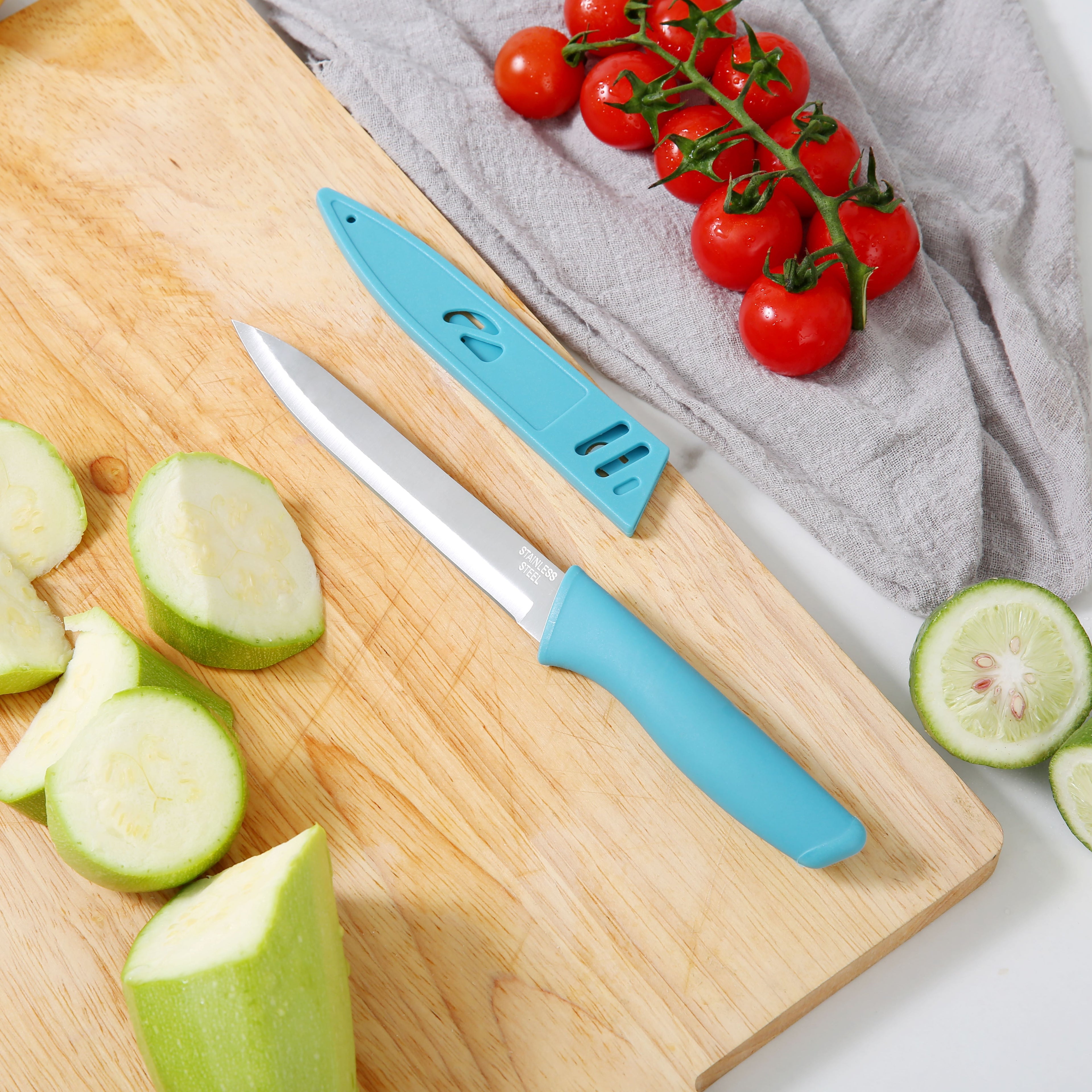 3 Piece Stainless Steel Color Knife Set with Ergonomic Soft Grip Handles - Image 4