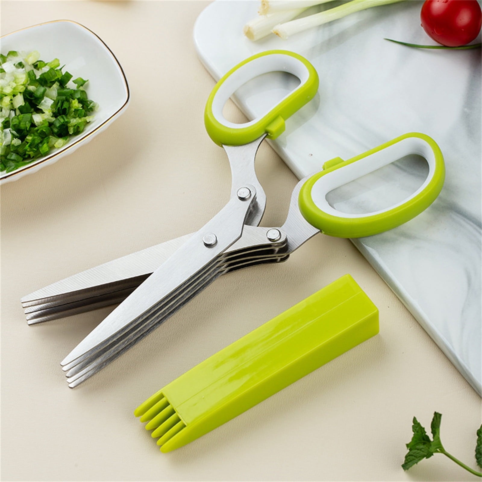 Kitchen Scissors, Stainless Steel, Herb and Vegetable Chopper, Food Prep Tool for Home Cooking, Multicolor - Image 5
