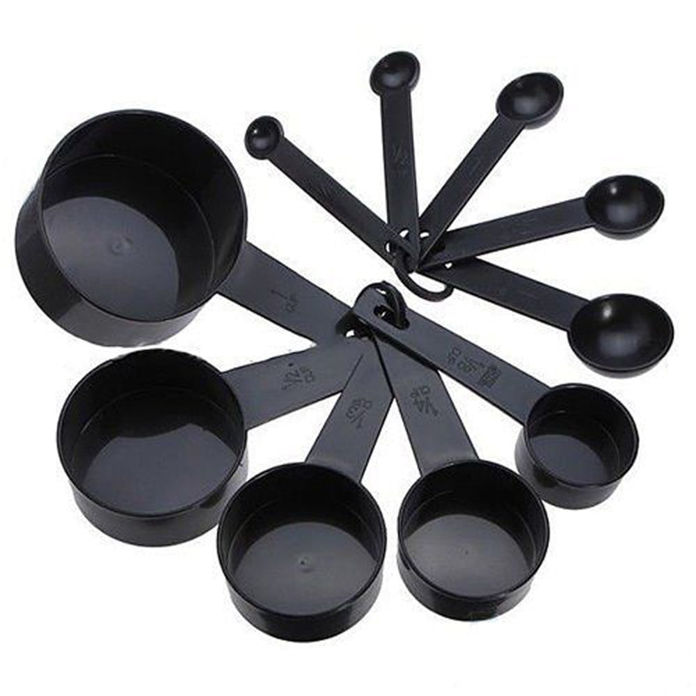 10-Piece Plastic Measuring Cups and Spoons Set - Baking & Cooking Tools with Exact Measurements (1/8 Cup to 1 Cup, 1/...