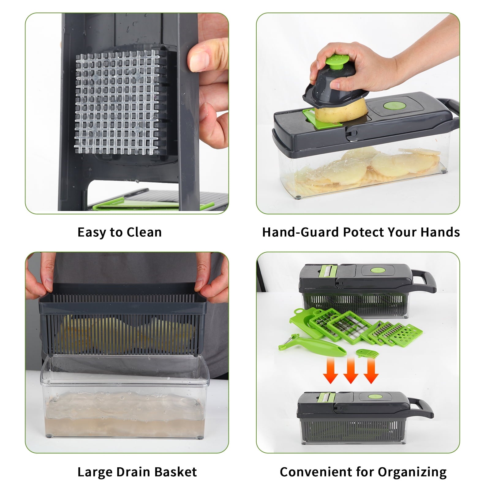 Vegetable Chopper, Pro Onion Chopper, Multifunctional 14 in 1 Food Chopper, Kitchen Vegetable Slicer Dicer Cutter,Veg... - Image 4