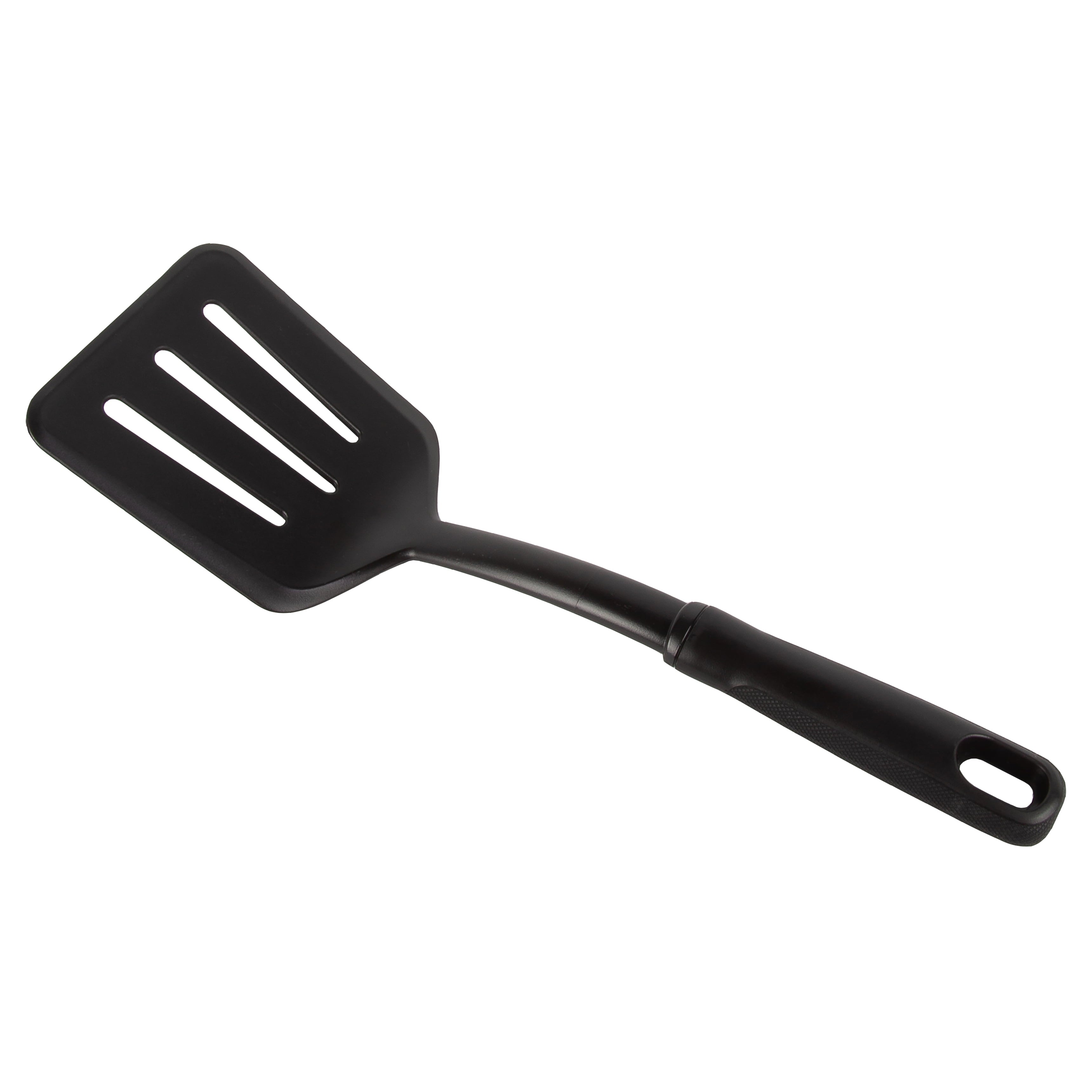 (8 pack) Mainstays Nylon Slotted Kitchen Turner with Soft Grip Handle, Black - Image 4