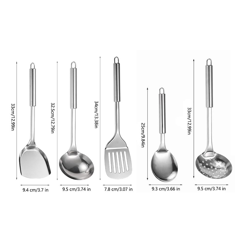 Multi-Purpose Kitchen Utensil Set, 5 Stainless Steel Tools for Stirring and Flipping, Ideal for Home Cooks and Chefs - Image 4