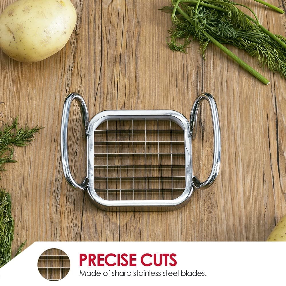 Home Basics French Fry Cutter Stainless Steel, Silver - Image 4