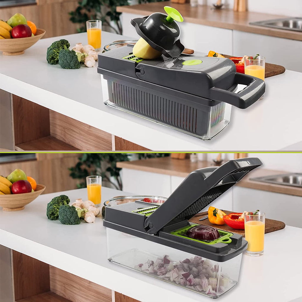DEISNGB Vegetable Chopper, Multifunctional 13-in-1 Food Choppers Onion Chopper Vegetable Slicer Cutter Dicer Veggie Chopper with Container - Image 6