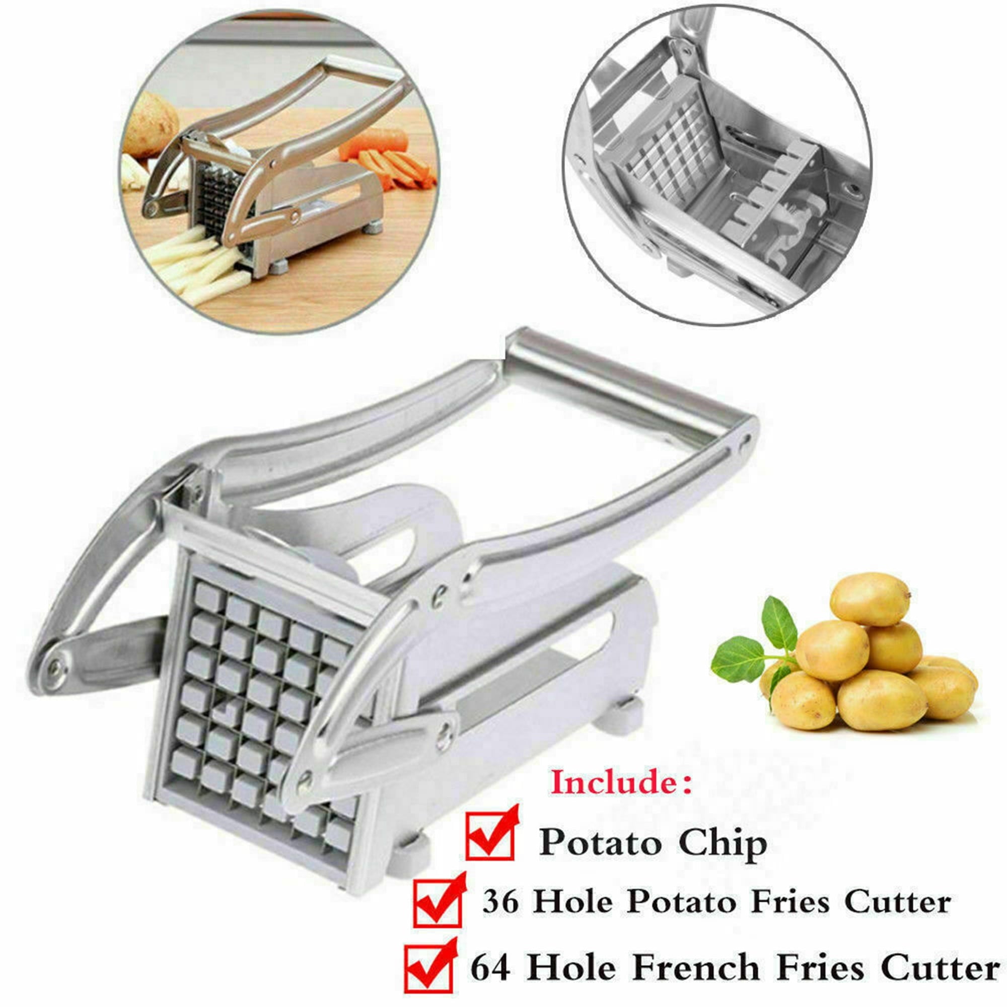 Fry Cutter & Stainless Steel Potato Slicer Machine with 2 Interchangeable Blades Professional Kitchen Vegetable Cutte... - Image 5