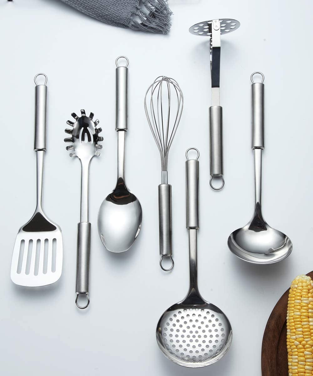 Cooking Utensils Set 8 Piece, Stainless Steel Kitchen Utensils Set with Utensil Holder, Kitchen Tool Set and Caddy - Image 4