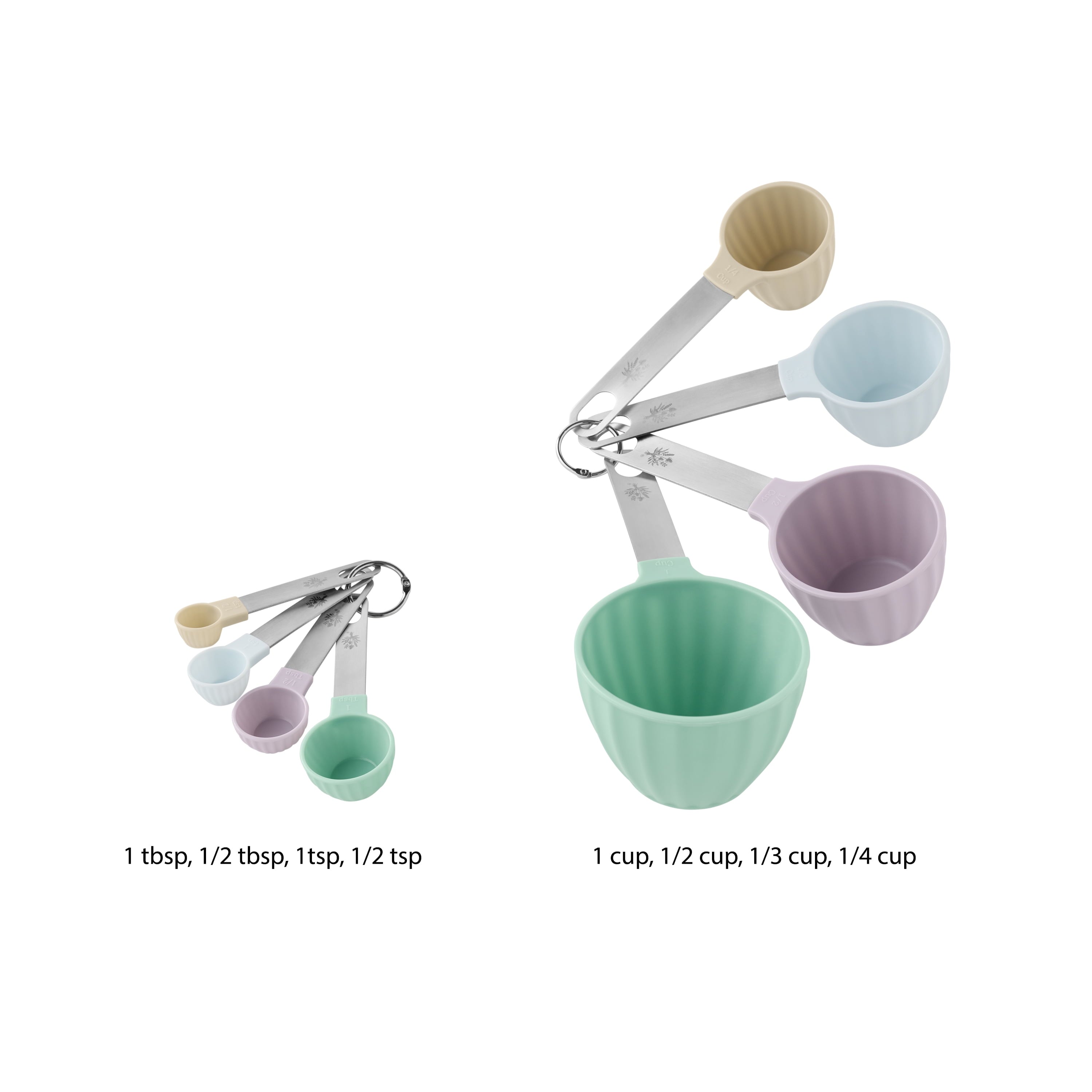 8-Piece Plastic Measuring Cup and Spoon Set, Multicolor - Image 6