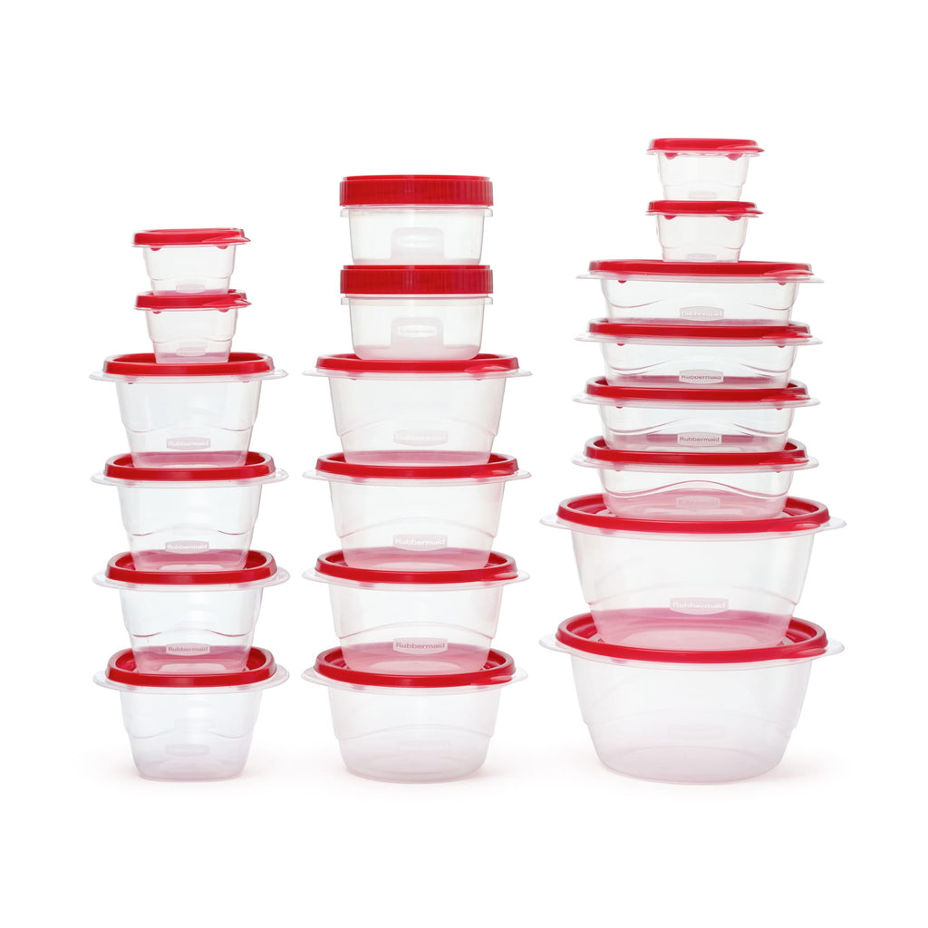 Rubbermaid TakeAlongs 40 Piece Food Storage Set, Red, Total of 12.6 Qts - Image 4