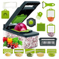 14 or 16 Piece Multifunctional Vegetable Cutter Set Kitchen Slicer Grater Silk Scraper Planer Food Prep Tool for Frui...