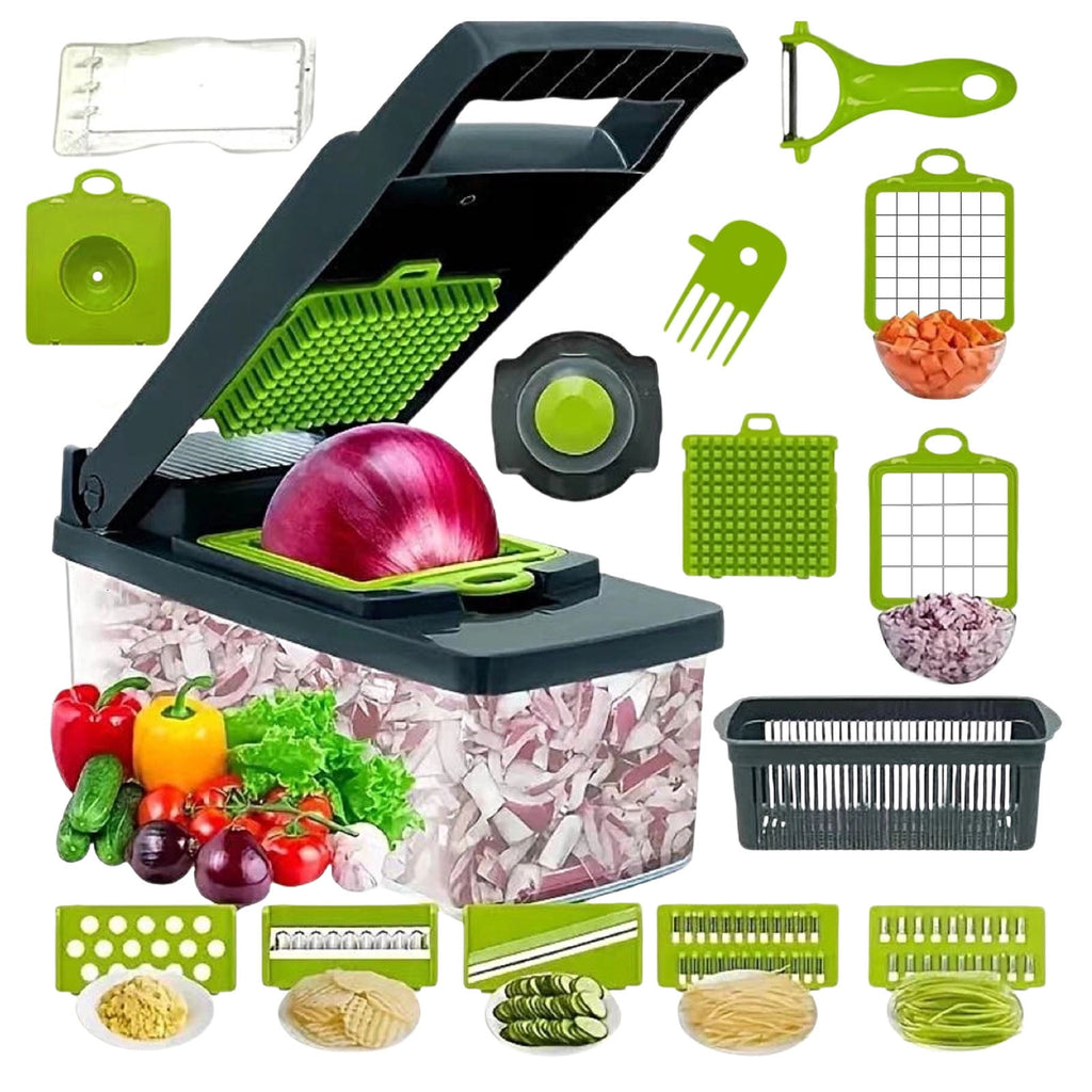 14 or 16 Piece Multifunctional Vegetable Cutter Set Kitchen Slicer Grater Silk Scraper Planer Food Prep Tool for Frui... - Image 2