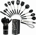 15 Pieces Silicone Kitchen Utensil Set with Holder | Non Slip Stainless Steel Cooking Tool |Spatulas, Spoon, Ladle, P...