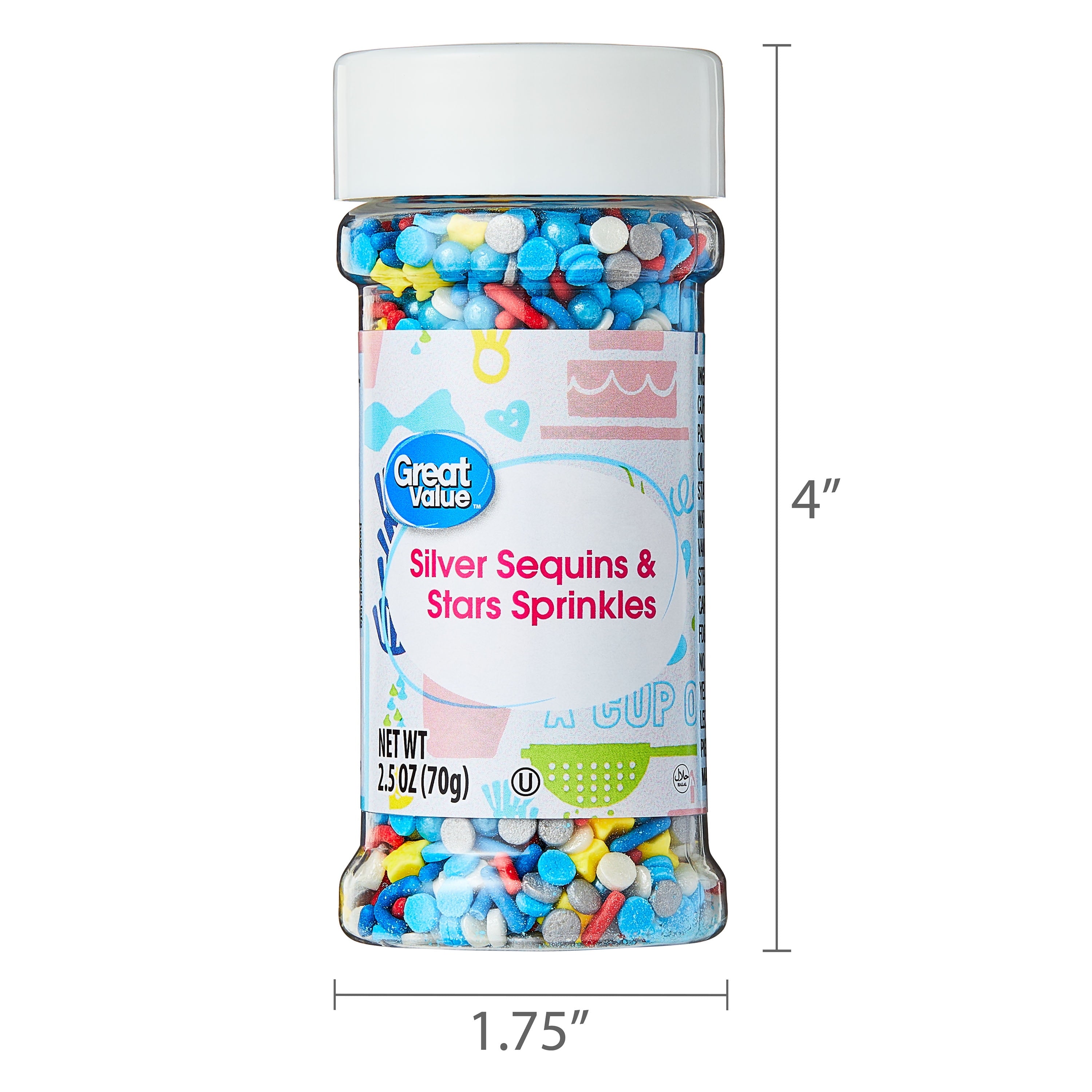Silver Sequins & Stars Sprinkles, 2.5 oz - Image 6