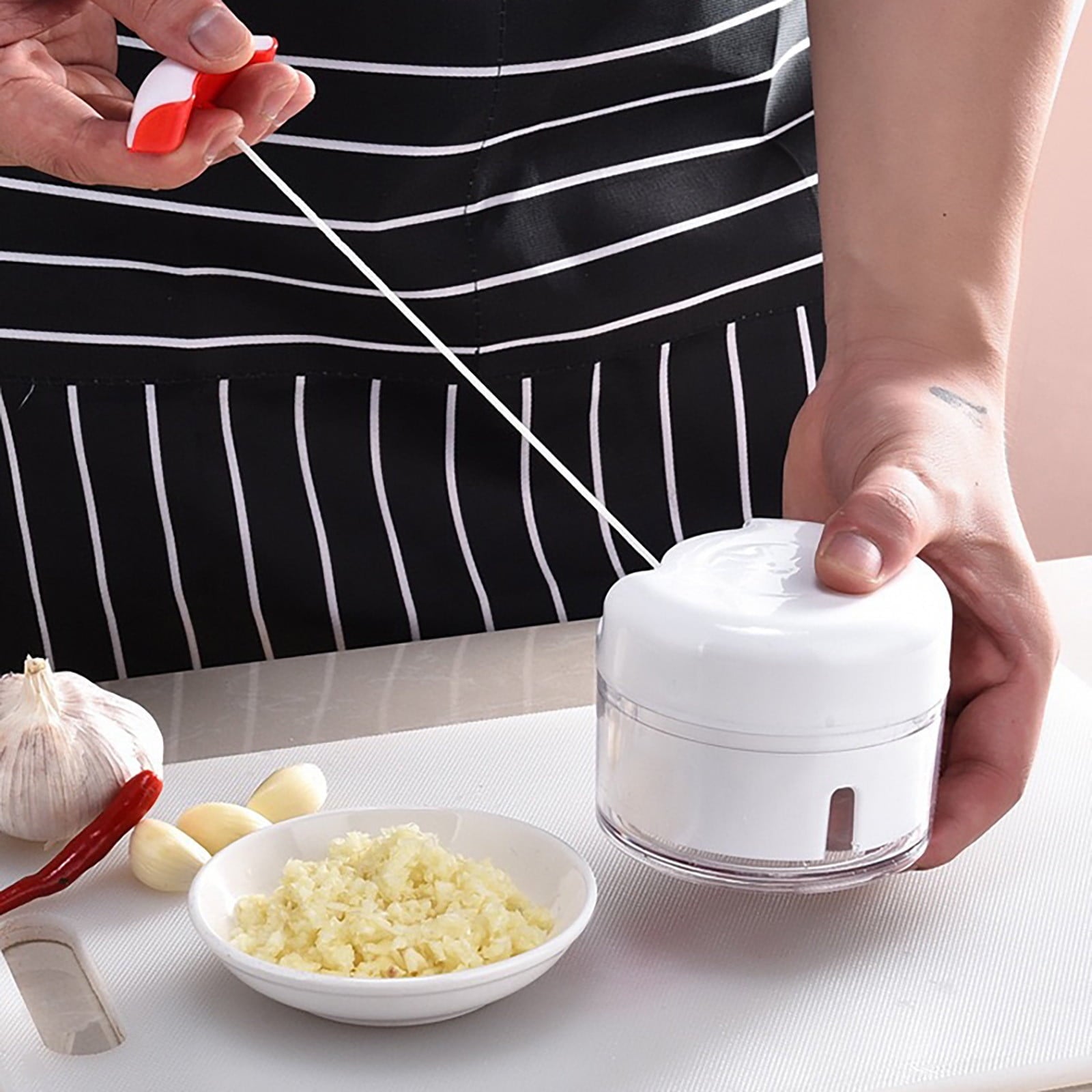 Garlic Press Manual Garlic Cutter, Multi-Function Kitchen Gadget for Mincing Grinding Chopping, Stainless Steel Garli... - Image 4
