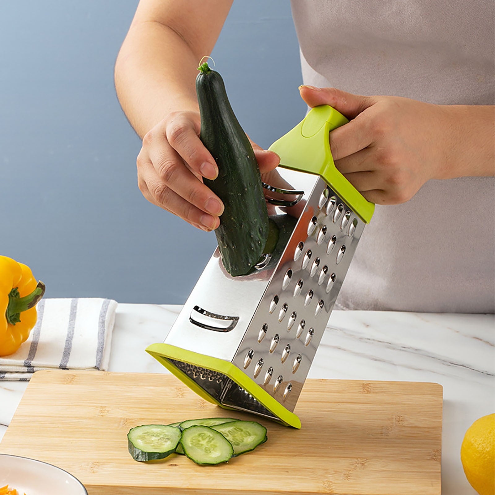 8 Inch Four Sided Vertical Stainless Steel Fruit and Vegetable Shredder Tool, Kitchen Slicer Chopper Grater Cutter fo... - Image 5