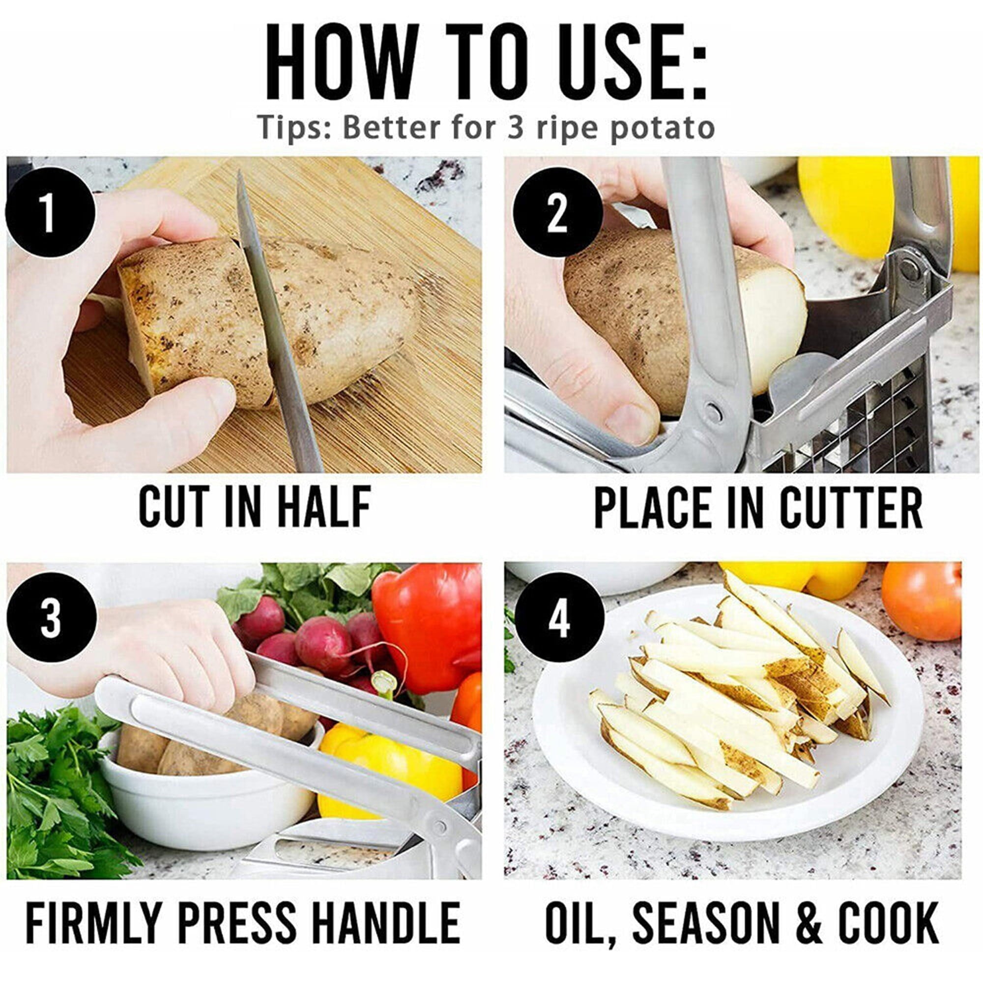Fry Cutter & Stainless Steel Potato Slicer Machine with 2 Interchangeable Blades Professional Kitchen Vegetable Cutte... - Image 4
