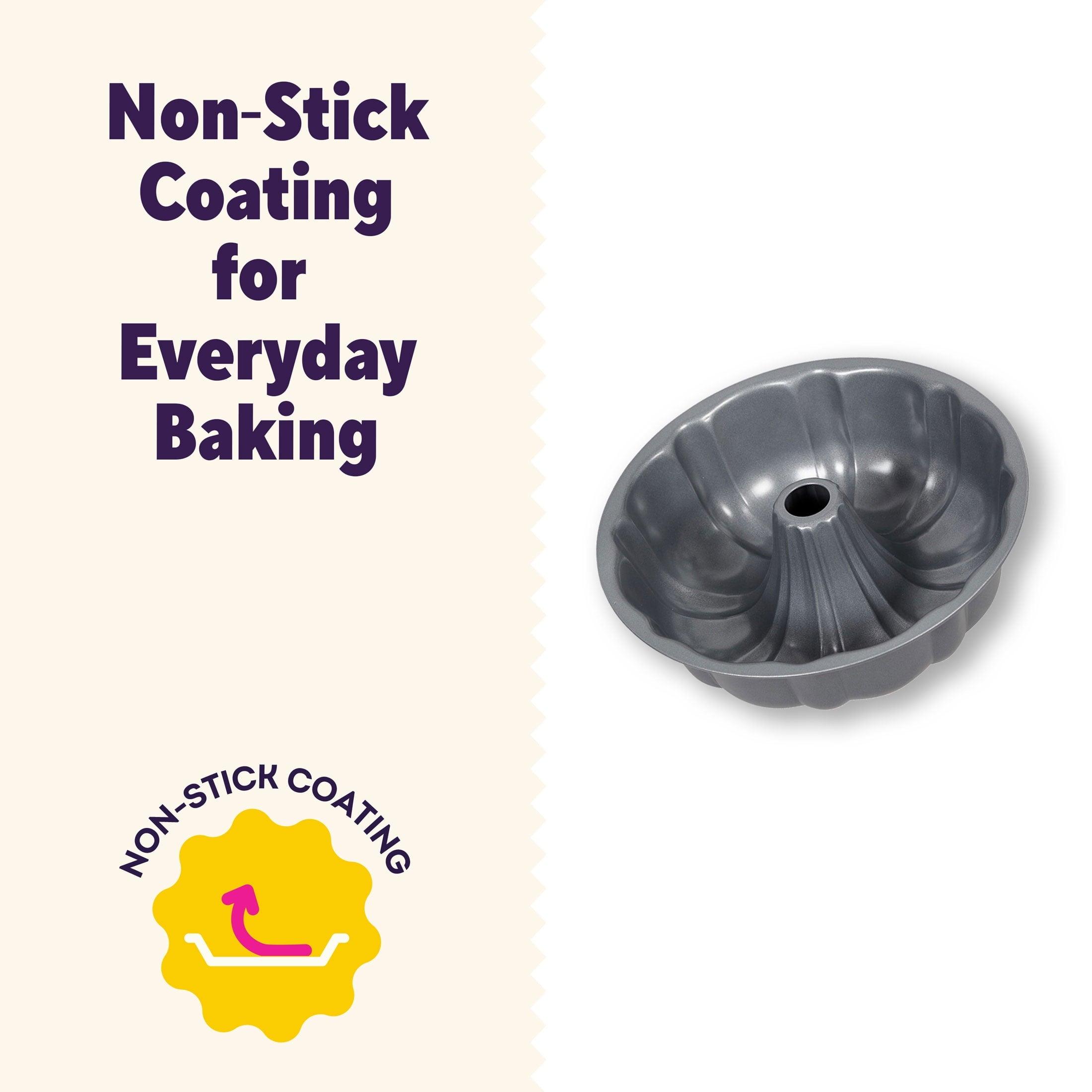 Everyday Non-Stick Bundt Cake Pan 6" Fluted Tube Baking Pan, Packaging May Vary - Image 4