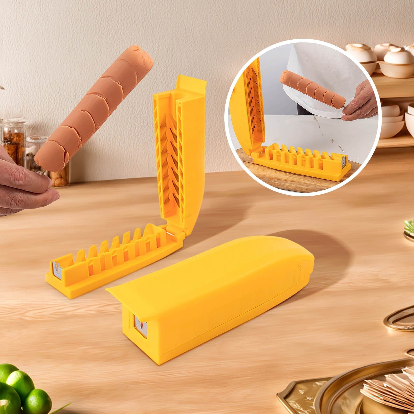 Hot Dog Slicer and Cutter Tool, Stainless Steel Sausage Cutting Artifact for Creative Food Prep, Uniform Spacing Kitc... - Image 2