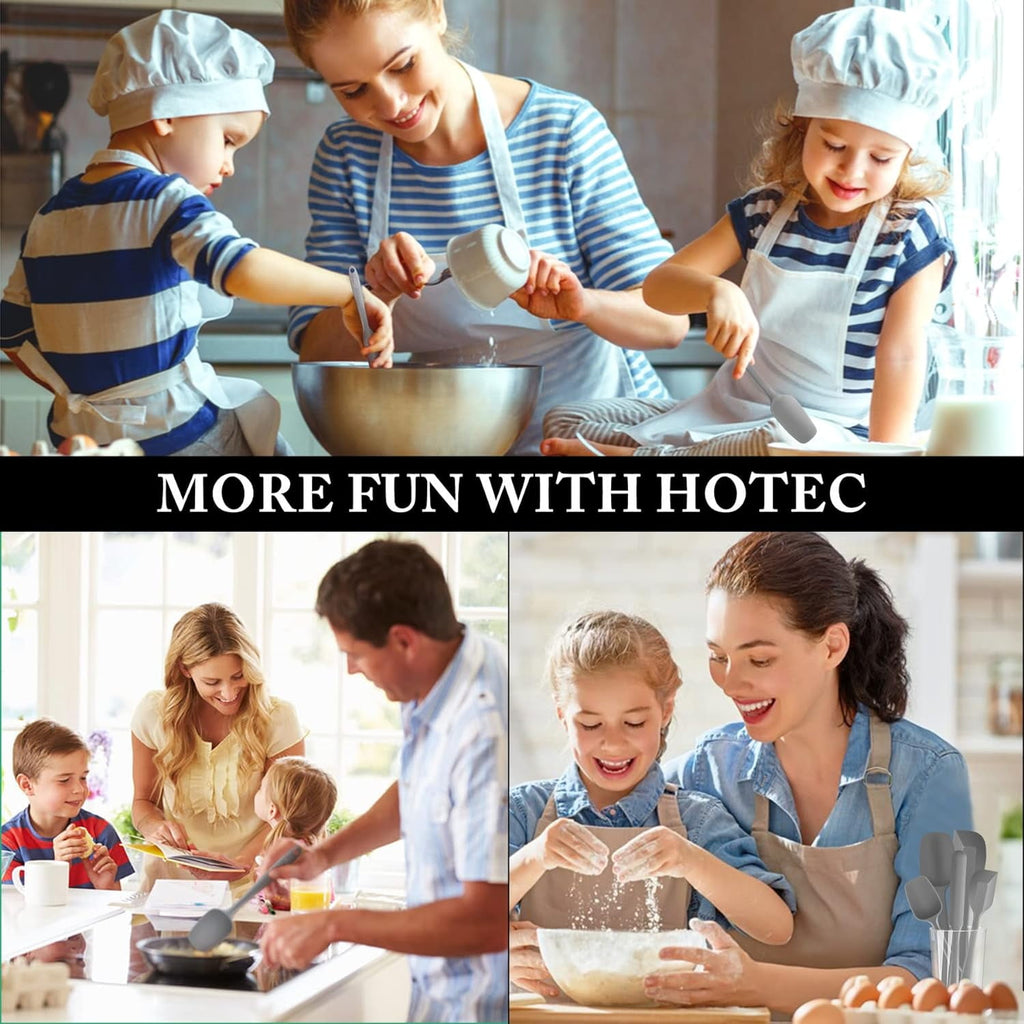 Food Grade Silicone Rubber Spatula Set for Baking, 5Pcs Cooking Utensil Set, High Heat Resistant Non Stick Dishwasher... - Image 5