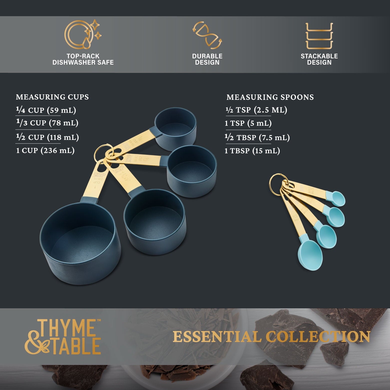 8-Piece Measuring Cup and Spoon Kitchen Utensil Set - Image 3