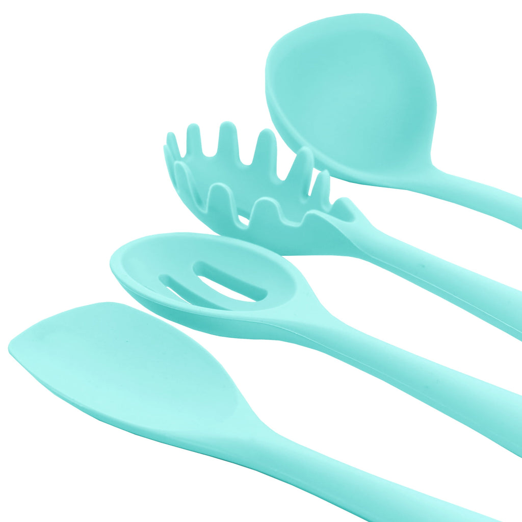 Light Teal 12 Piece Silicone Cooking Utensils - Image 3