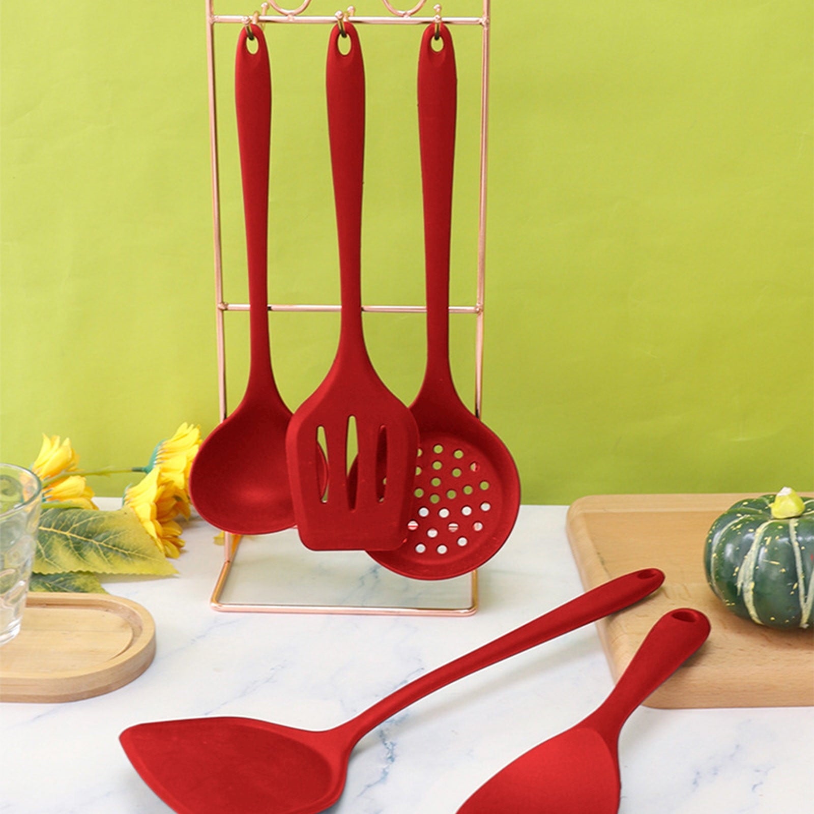 FHBVT Multifunctional Kitchenware Set, 5-Piece Silicone Utensils for Cooking, Easy-to-Clean Kitchen Tools, Heat-Resistant Spatulas and Spoon - Image 6