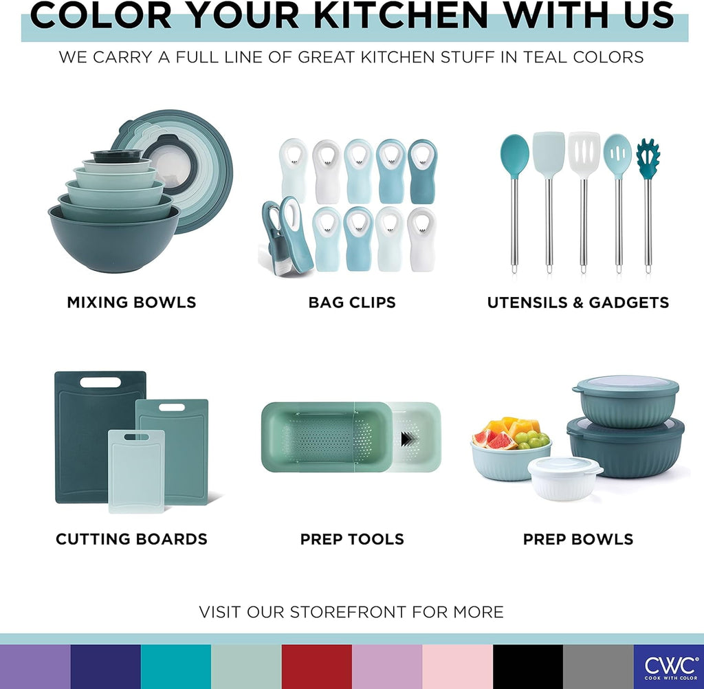 COOK WITH COLOR 10-Pc Cooking Utensils Set Kitchen Gadgets & Essentials, Teal - Image 2