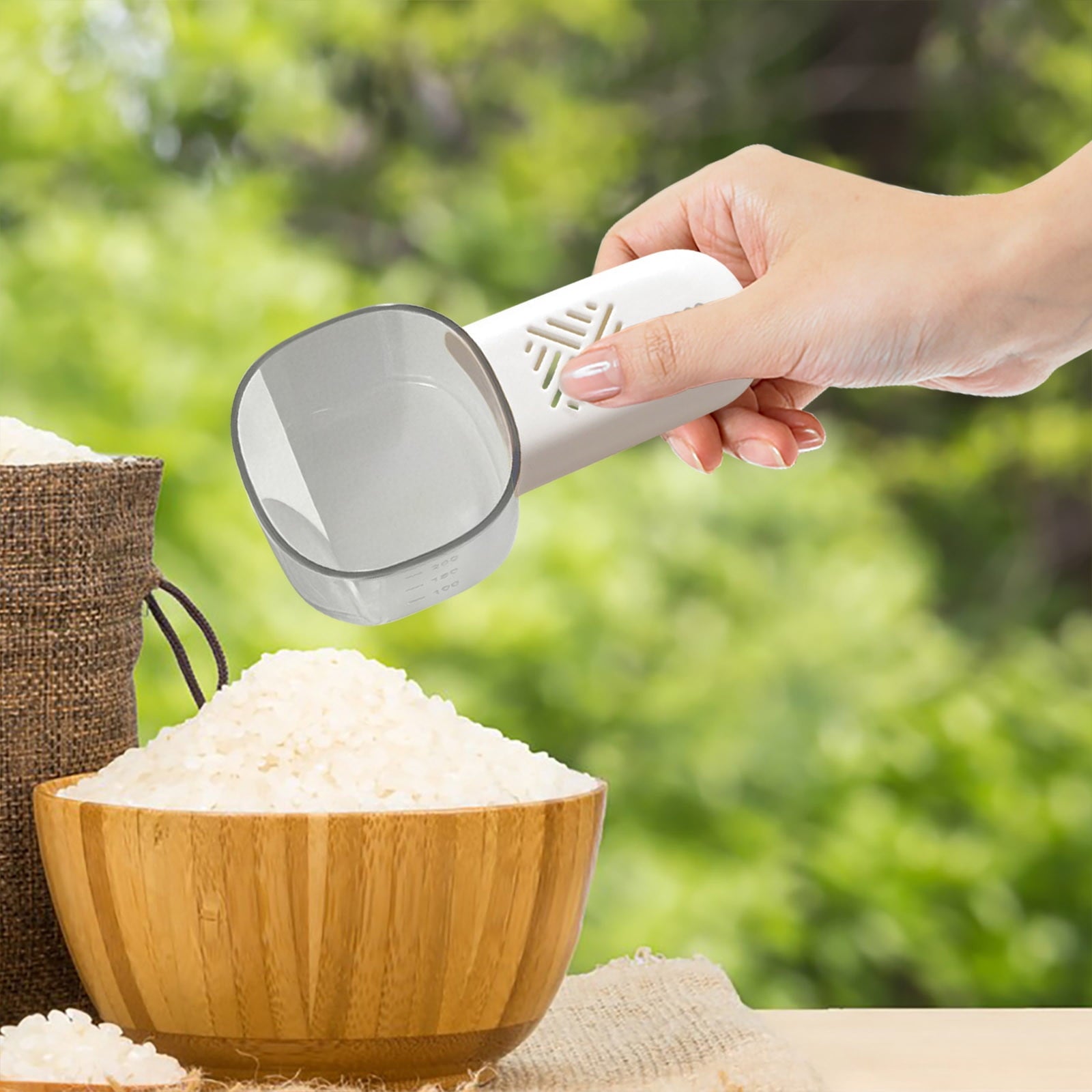 Plastic Measuring Cup with Scale Multi Functional Kitchen Measurement Tool for Rice Flour and Cereals Easy Clean Stac... - Image 4