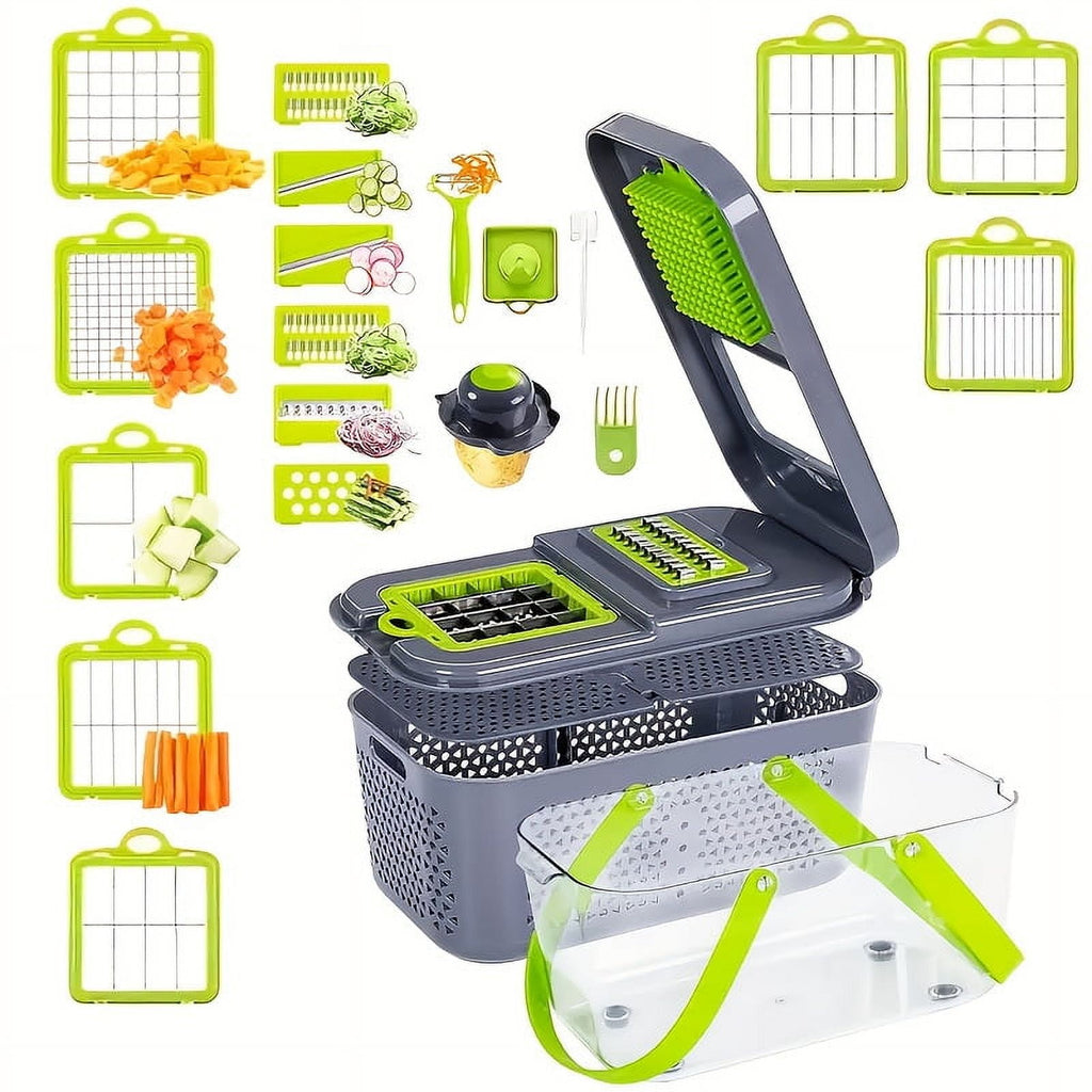Multifunctional Vegetable Chopper Dicer Slicer Shredder Grater Peeler, Multi-Blade Kitchen Cutter for Onion Potato Fruit - Image 4