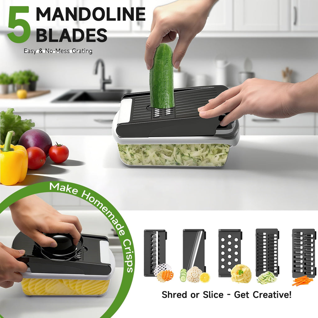 Vegetable Chopper Food Slicer, 15 in 1 Multi-Function Food Chopper for Onion, Veggie, Cheese Grater, Vegetables Cutte... - Image 2