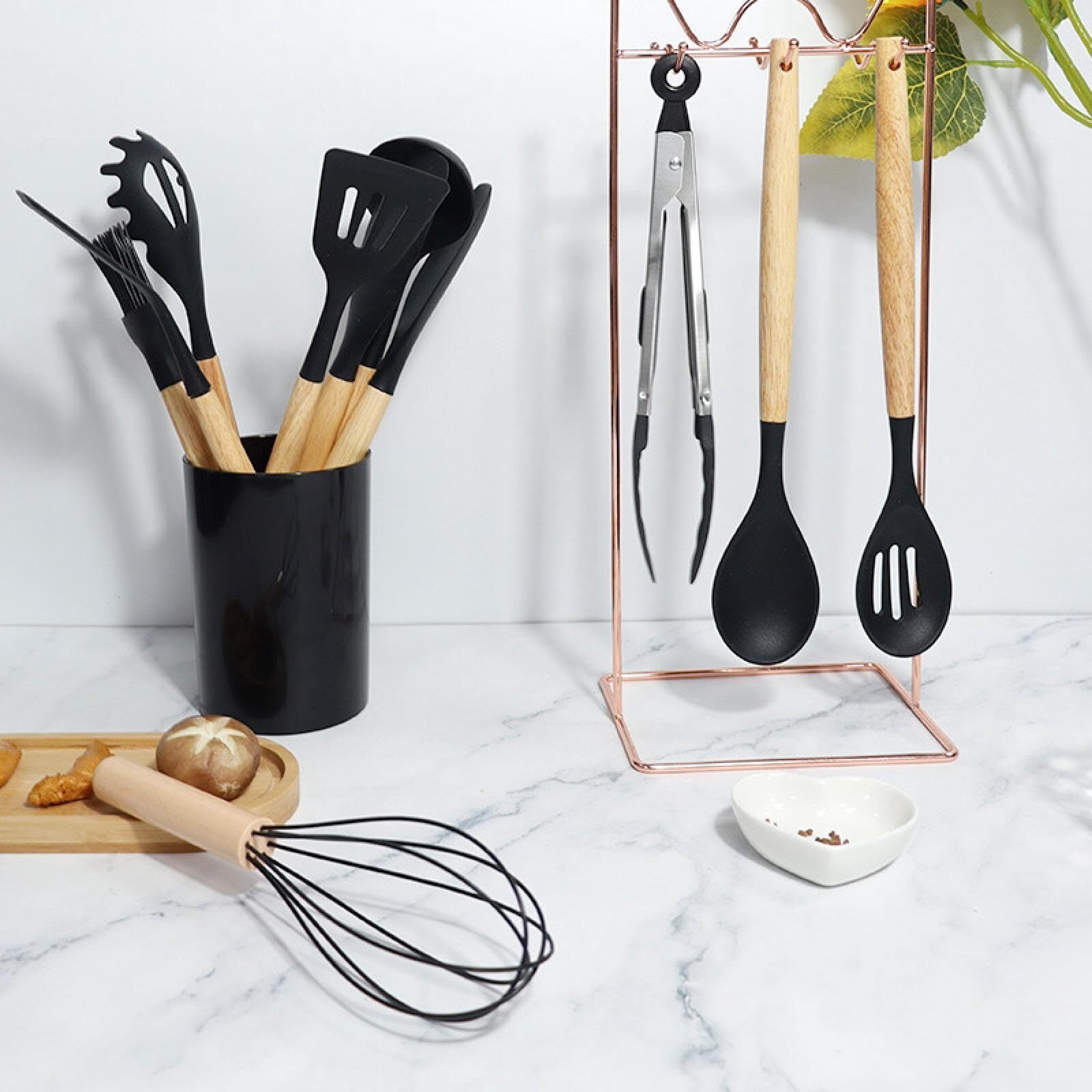 12 Pcs Kitchen Utensils Set, Non-Stick Silicone Cooking Utensils Set, Insulation Wooden Handle Kitchen Accessories fo... - Image 3